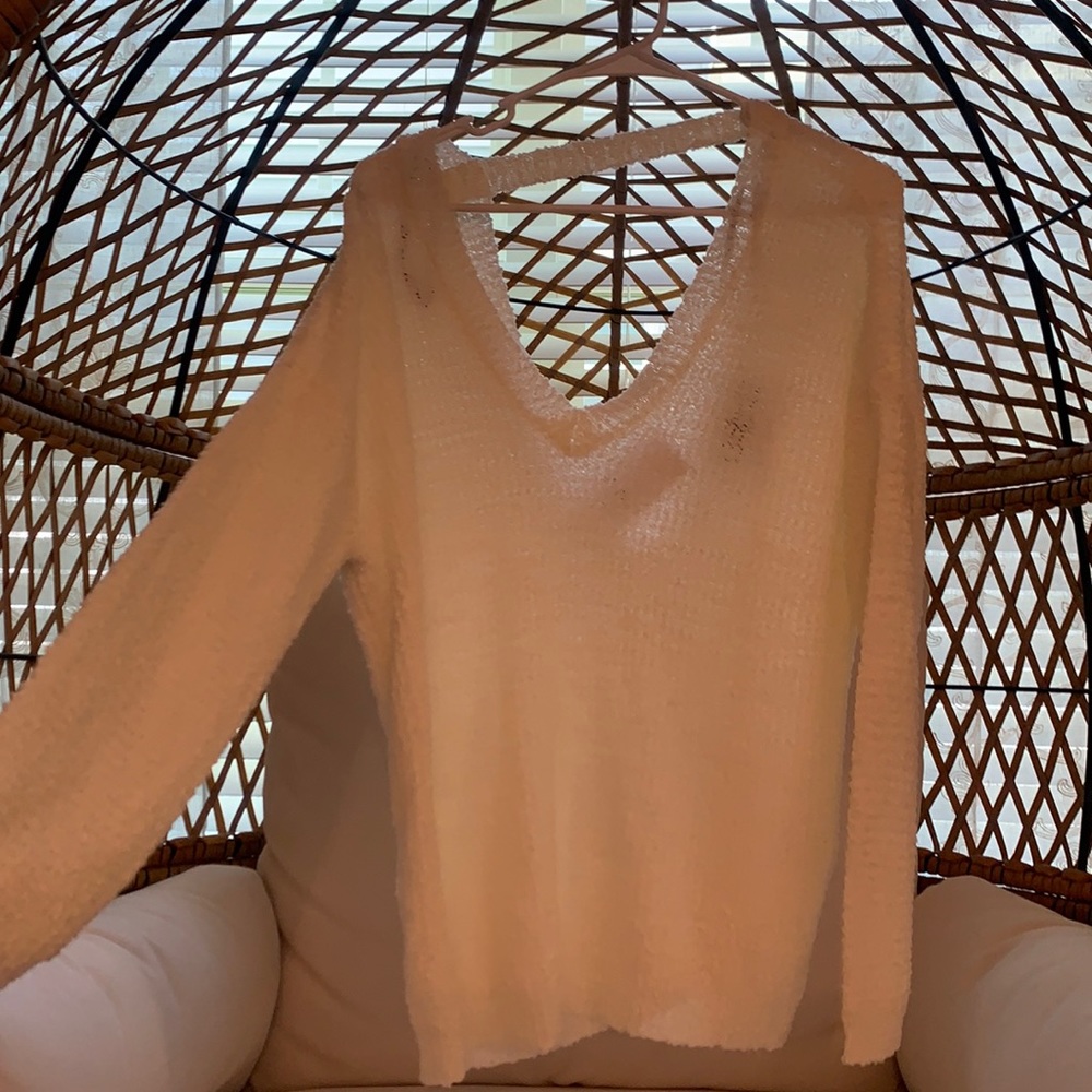 Forever 21 deep V white/cream sweater